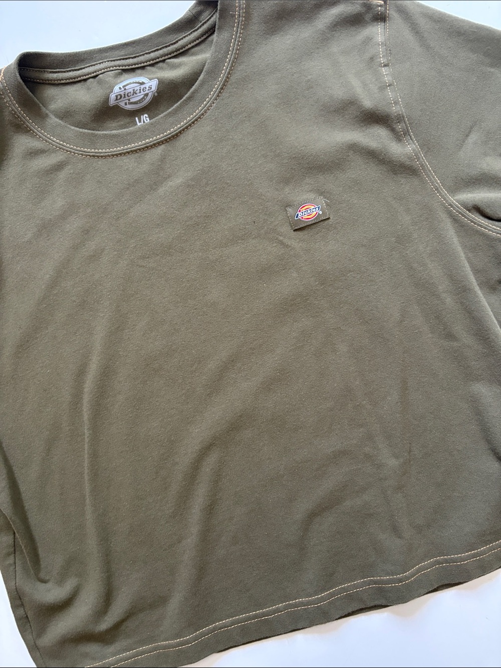 Dickies Olive Green Short Sleeve Tee with Chest Logo